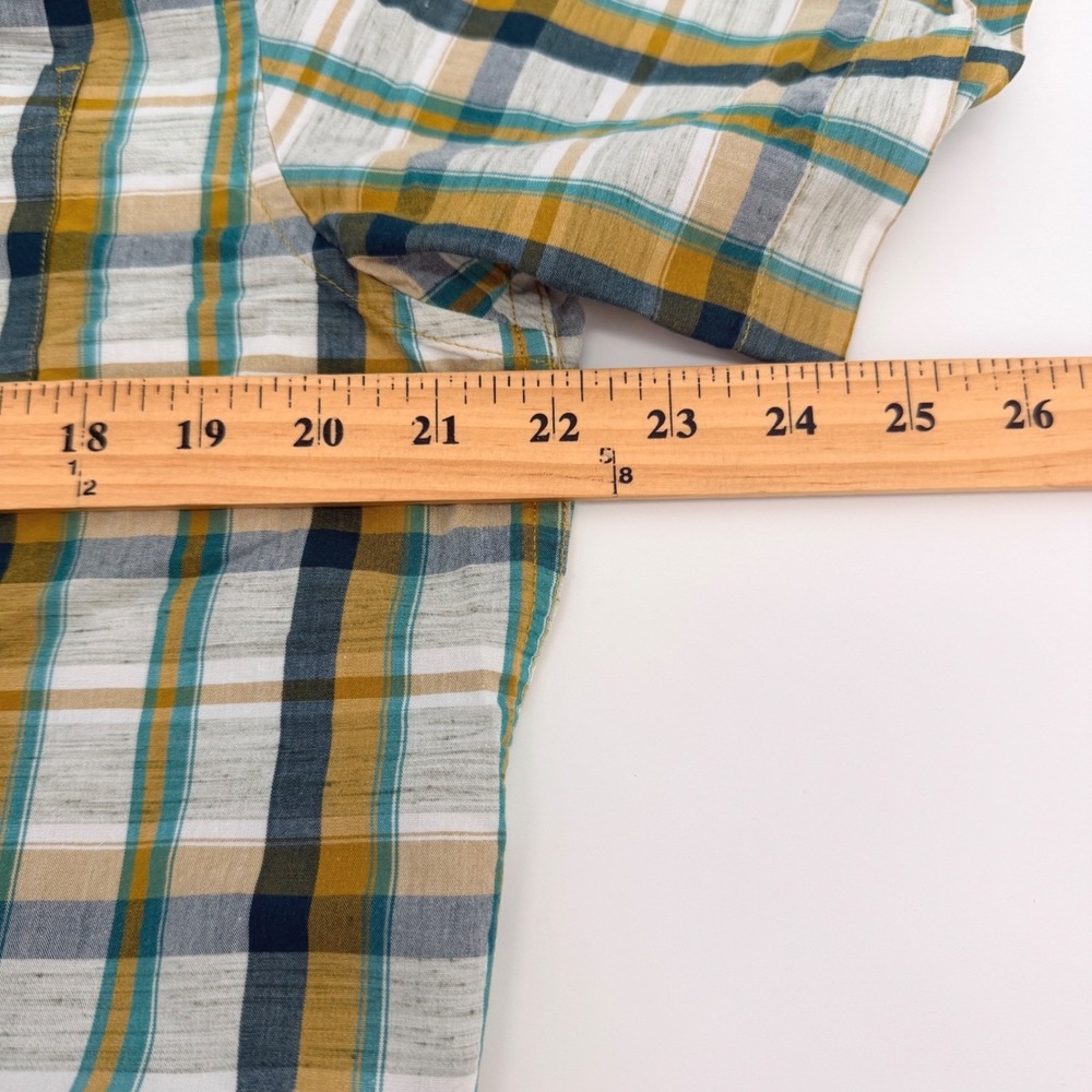 Prana Shirt Mens LRG Green Plaid Short Sleeve Casual Outdoor Hiking Gorpcore - Picture 5 of 8